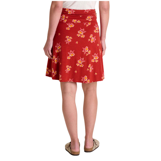 Red Skirt with Large Yellow Flowers