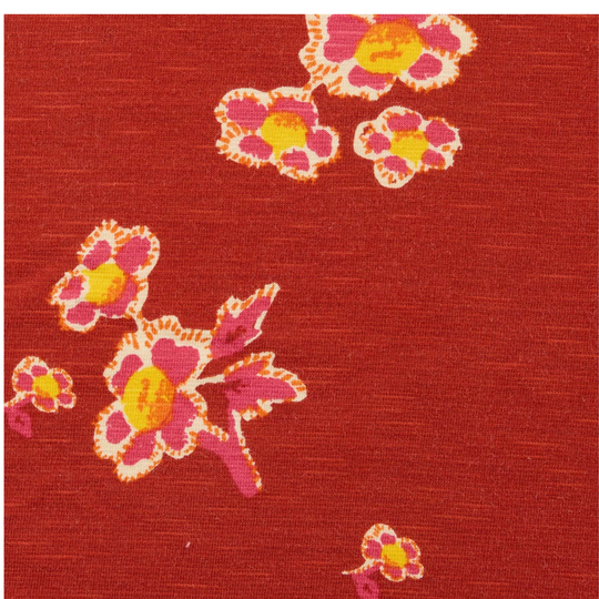 Red Skirt with Large Yellow Flowers