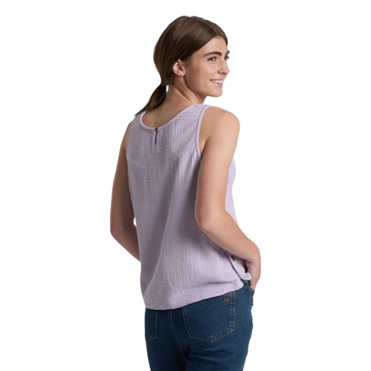 purple tank top
