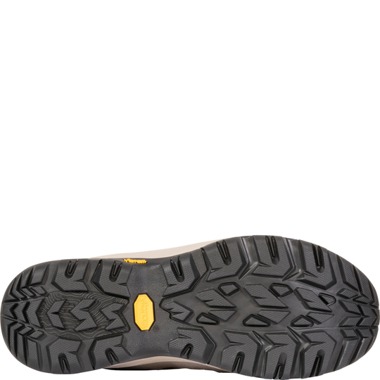 black tread with vibram yellow logo in center