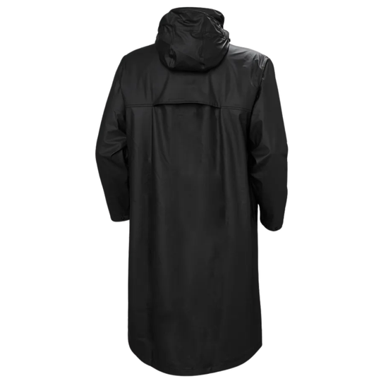 Black raincoat on a white background