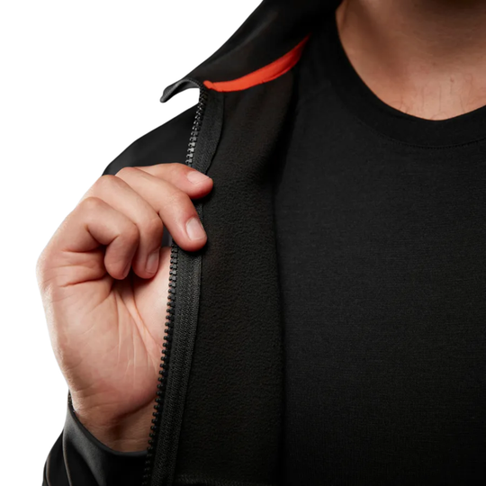interior of fleece lined in black jacket