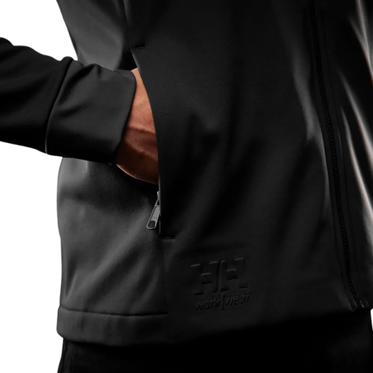 side pocket with Helly Hansen logo on bottom of jacket