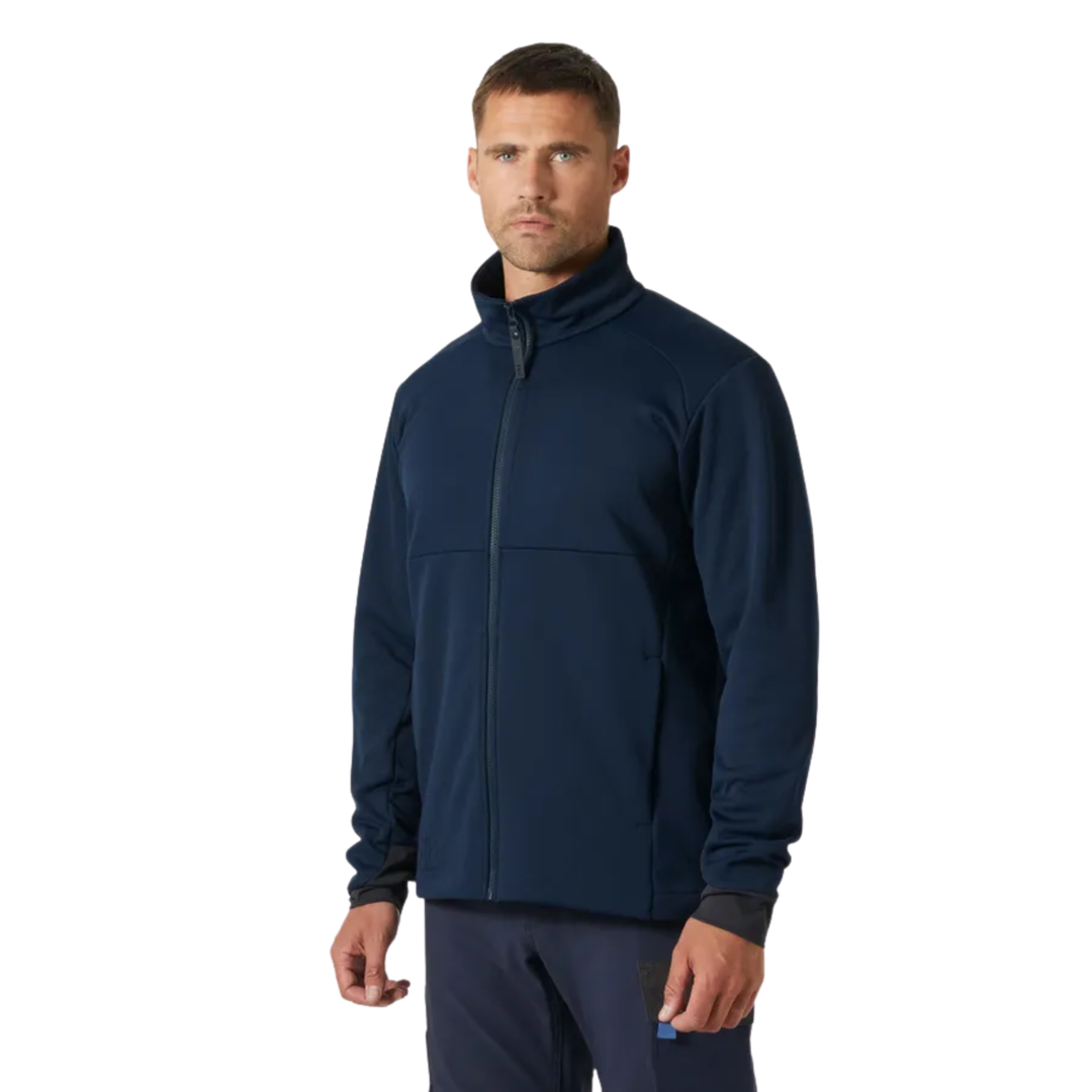 navy zip up jacket