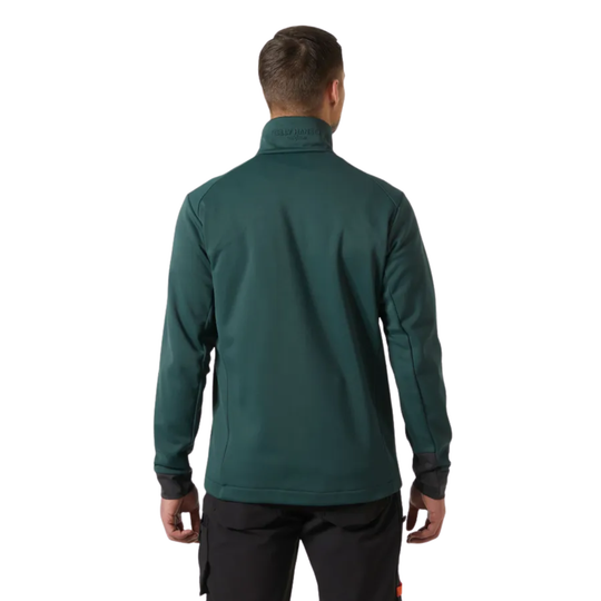 back of green jacket