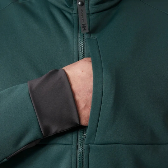 green jacket chest zipper pocket
