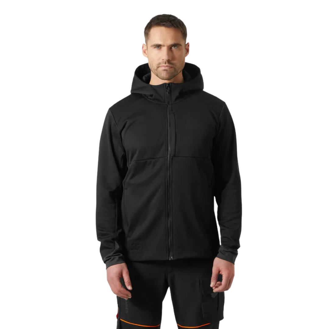 Black hooded jacket