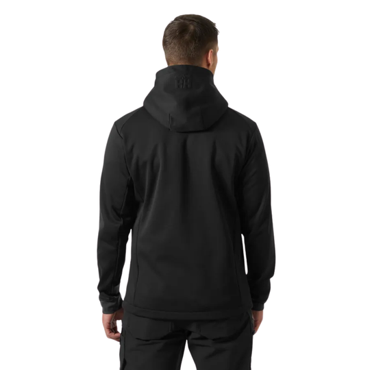 back of Black hooded jacket