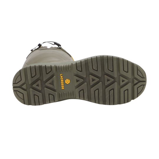 green hunting boot bottom of sole