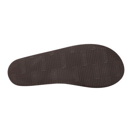 dark brown flip flop bottom of sole