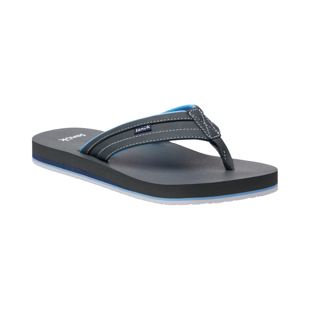 Black and blue sandal on a white background