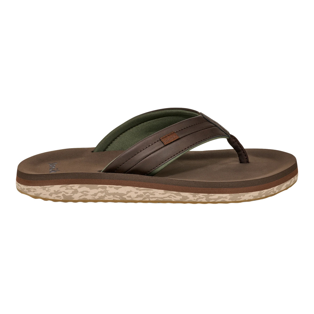 Sanuk Men's Tiderush Flip Flops - Dark Brown – Lenny's Shoe & Apparel
