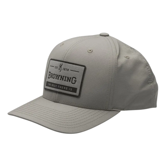 Gray cap with a Browning logo on a white background