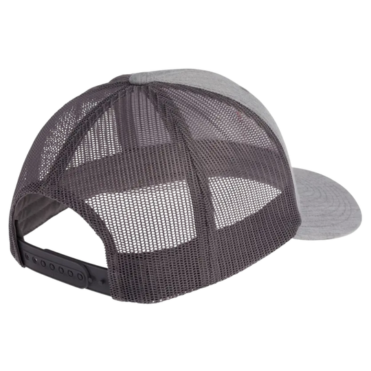 Grey mesh trucker cap on a white background