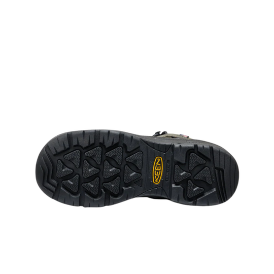Black shoe sole with Keen logo on a white background