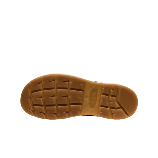 Brown sole of a shoe on a white background