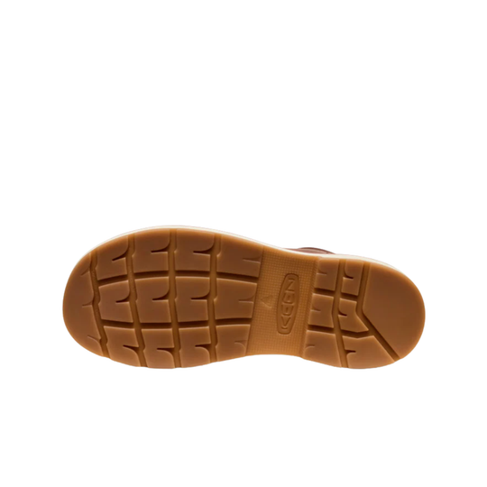 Brown sole of a shoe on a white background