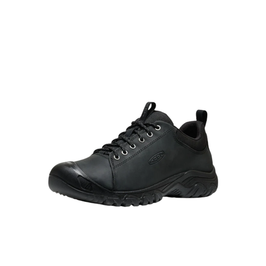 Black casual shoe on a white background