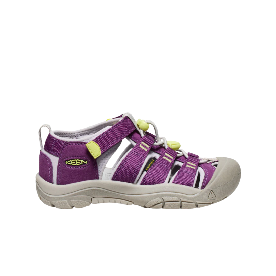 Purple sandal with white sole on a white background
