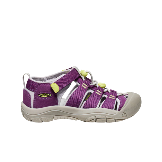 Purple sandal with white sole on a white background