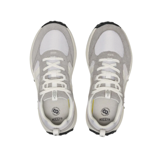 grey and white sneaker with Keen K logo