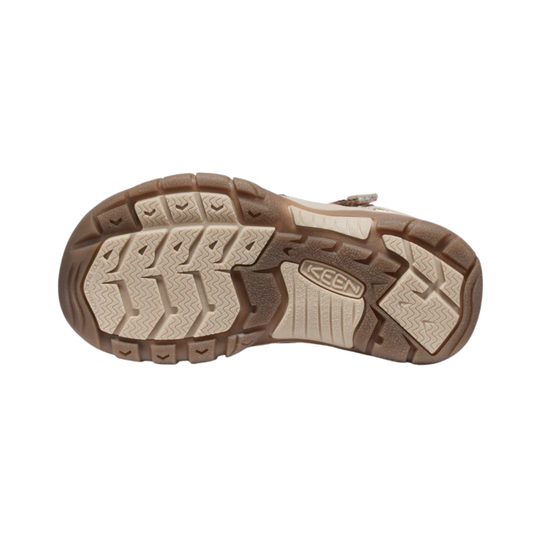 bottom sole of Keen kids' sandal brown