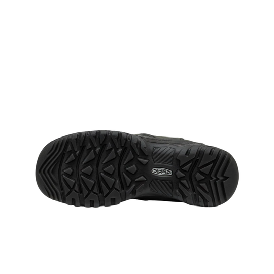 Black shoe sole with Keen logo on a white background