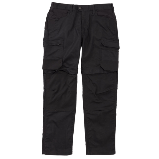 Black cargo pants on a white background
