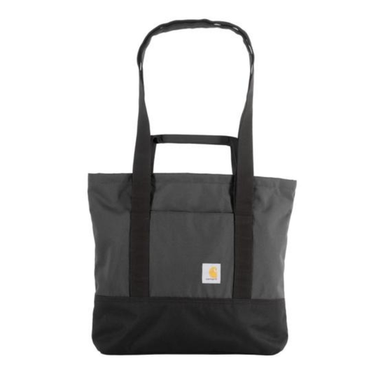 Gray and black tote bag on a white background