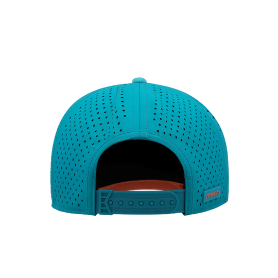 Blue perforated cap on a white background