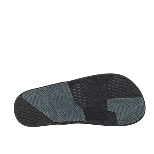 Black and gray sole of a shoe on a white background
