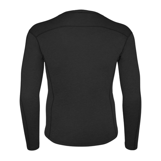Black long-sleeve shirt on a white background