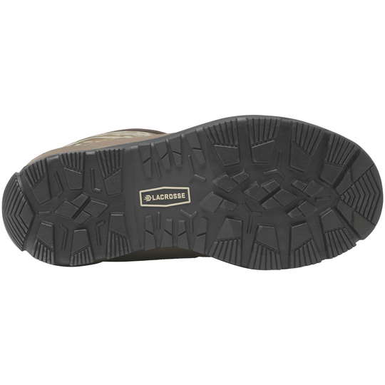 Black sole of a shoe with 'Lacrosse' branding on a white background