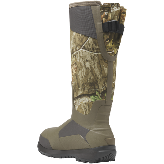 Camouflage hunting boot on a white background