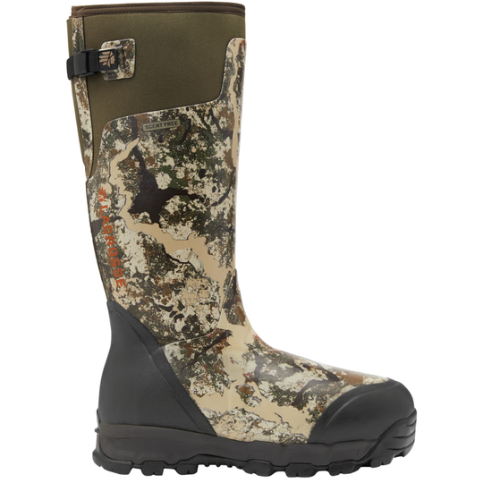 Camouflage hunting boot on a white background