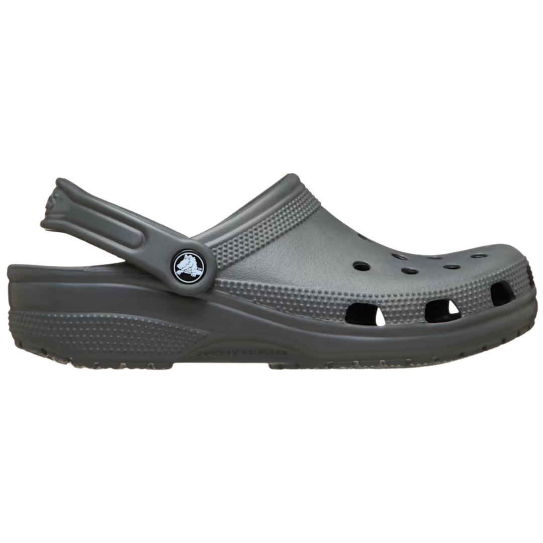 Gray clog shoe on a white background