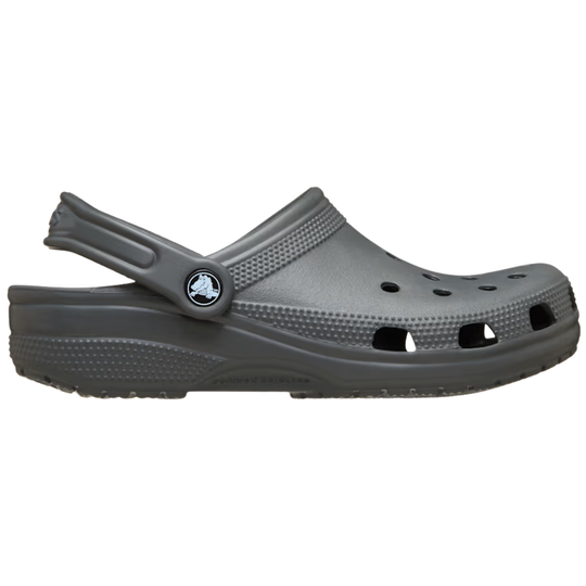 Gray clog shoe on a white background
