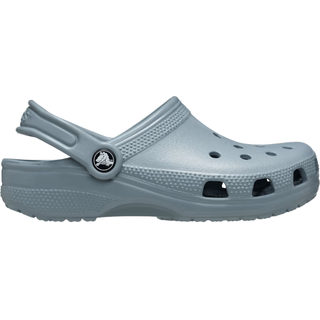 Gray clog shoe on a white background