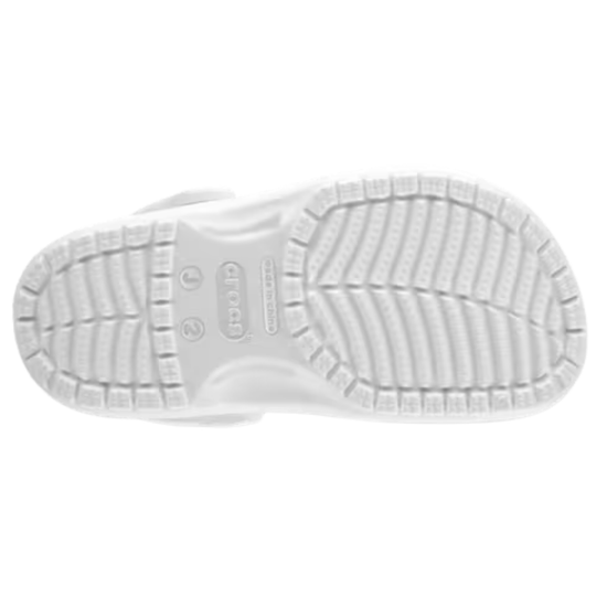 White shoe sole with brand logo on a white background