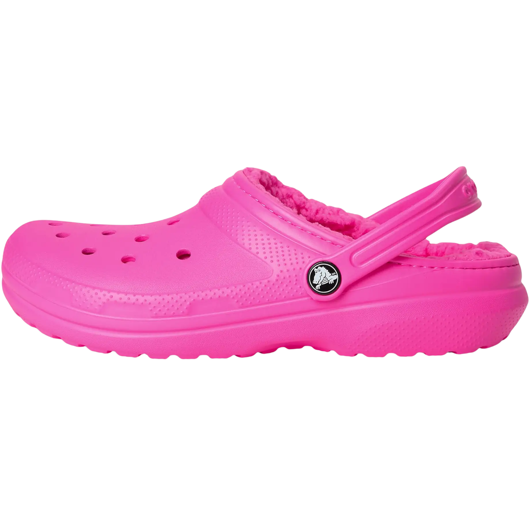 Pink clog shoe on a white background