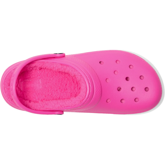 Pink clog shoe on a white background