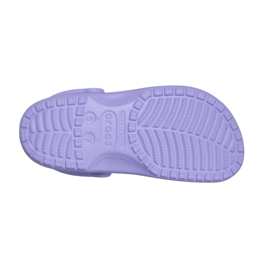 Purple shoe sole on a white background