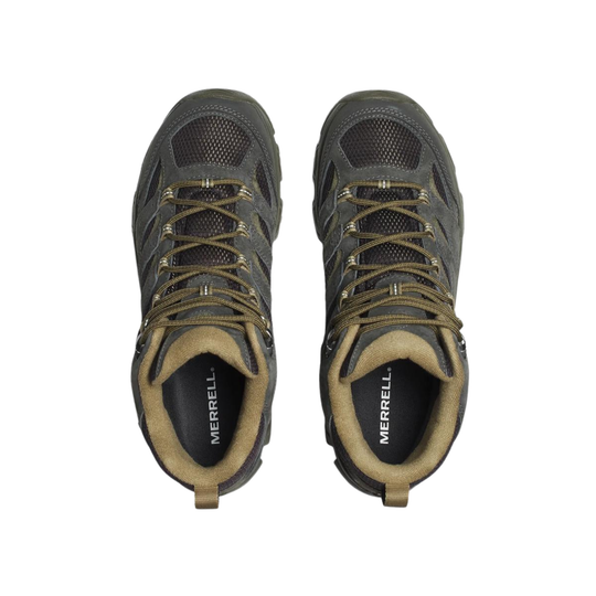 Pair of Merrell hiking boots on a white background