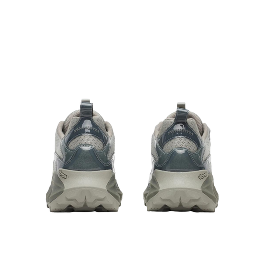 Pair of gray sneakers on a white background