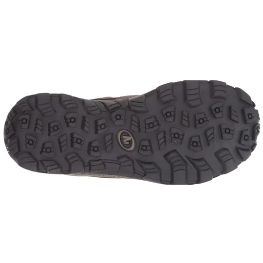 Close-up of a shoe sole with tread pattern on a white background