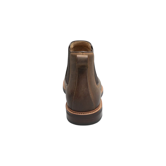 Brown leather shoe on a white background