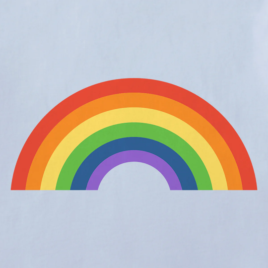 Colorful rainbow on a light blue background