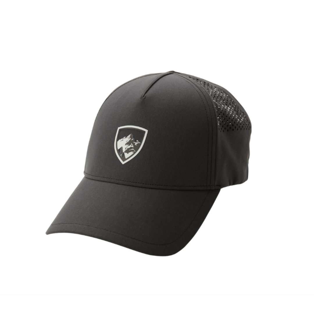 black mesh fitted hat with Kuhl logo