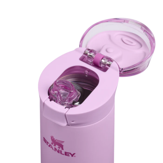 Pink Stanley Flip top bottle open