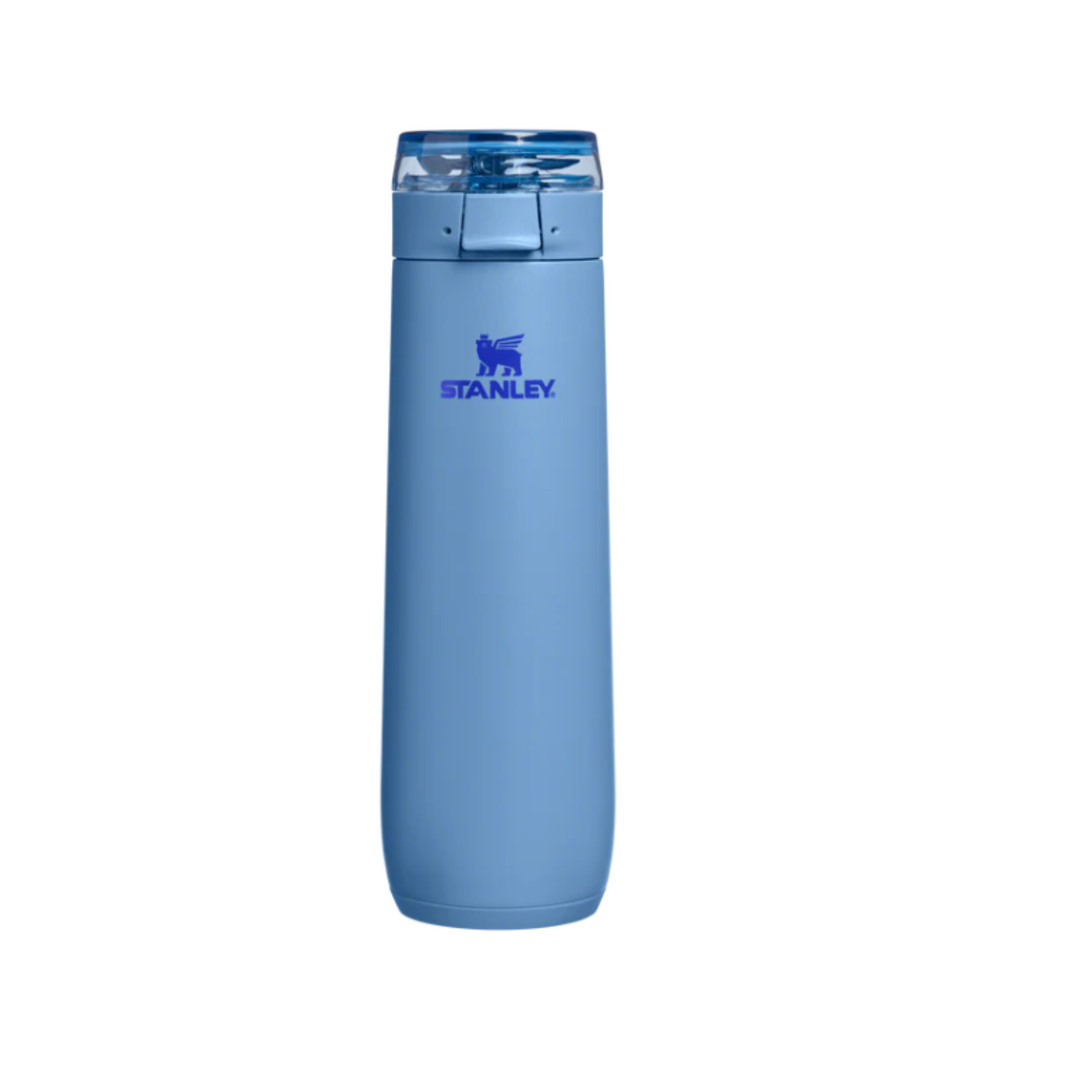 Powder blue Stanley water bottle front view 